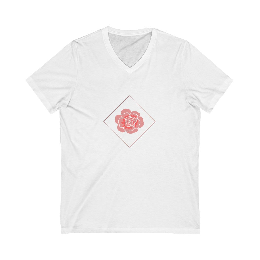 Delicate Rose V-Neck T-Shirt