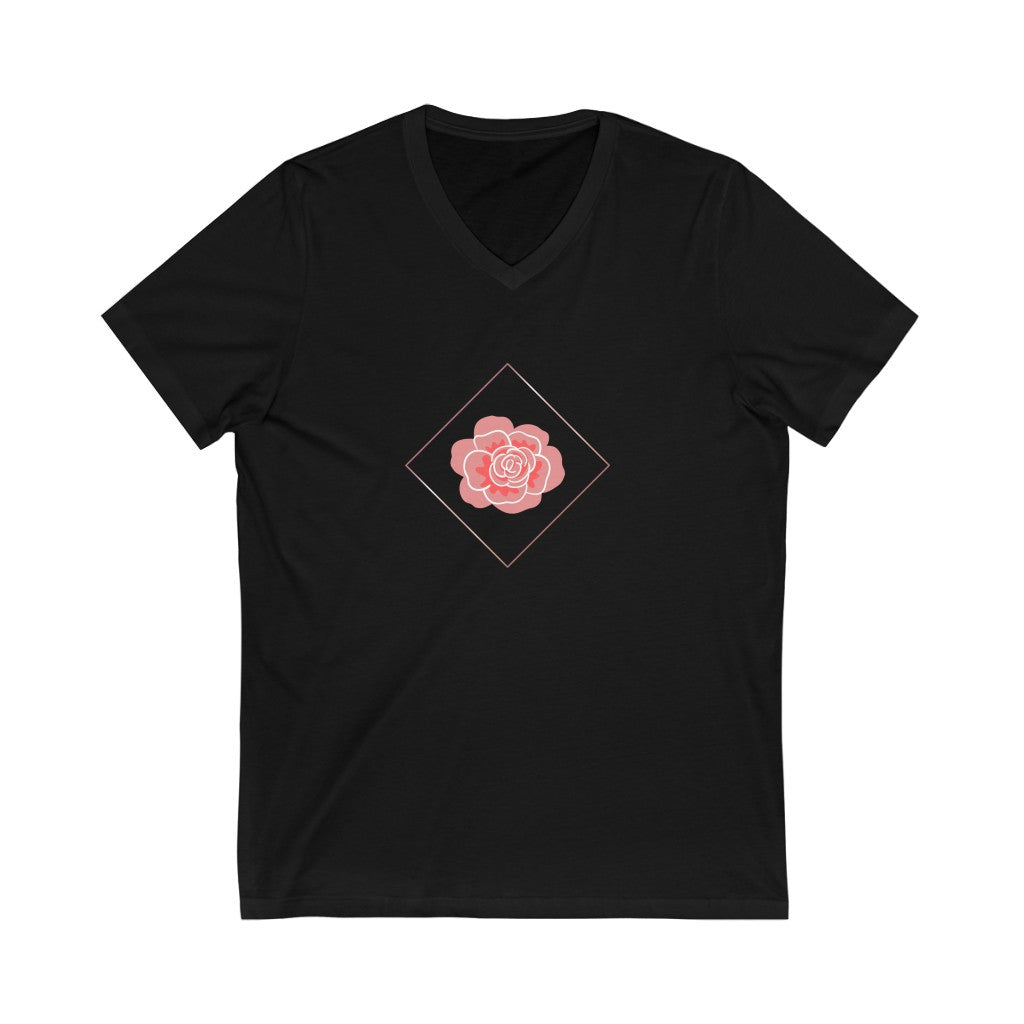 Delicate Rose V-Neck T-Shirt